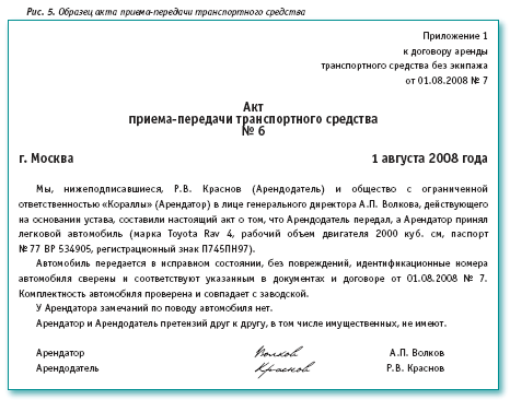 Соглашение об использовании автомобиля