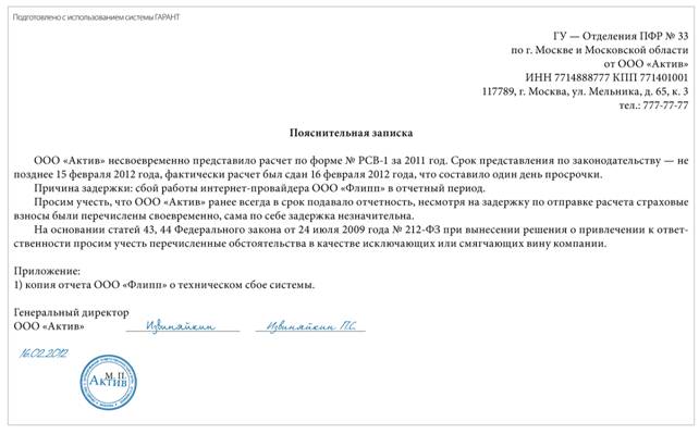 образец объяснительной в налоговую